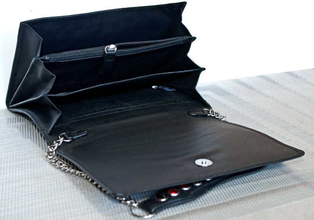 Сумка-клатч шкіряна з кристалами