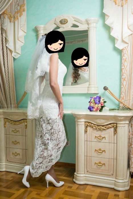 Очень красивое ажурное платье и туфли 38-39(На выпускной, свадьбу, веч