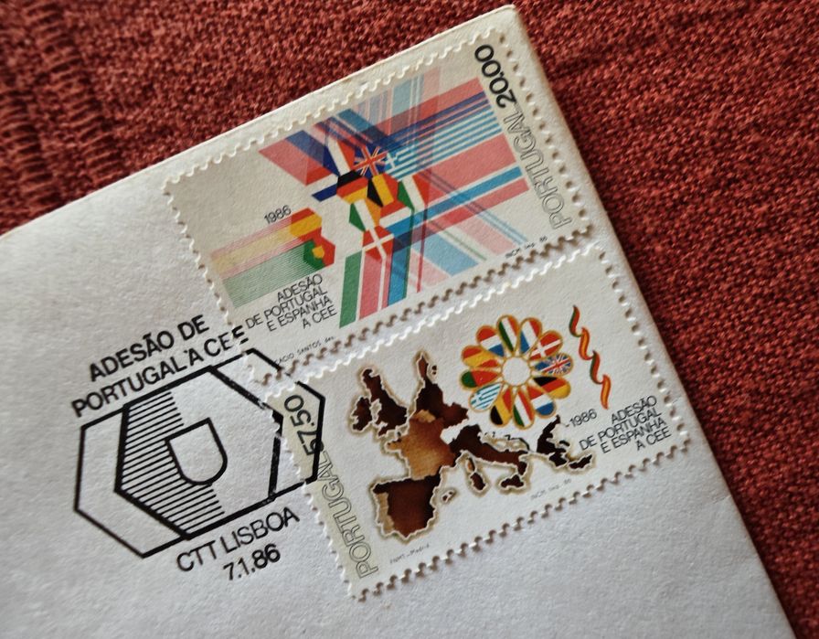 Selos de Portugal e Espanha - Adesão à CEE