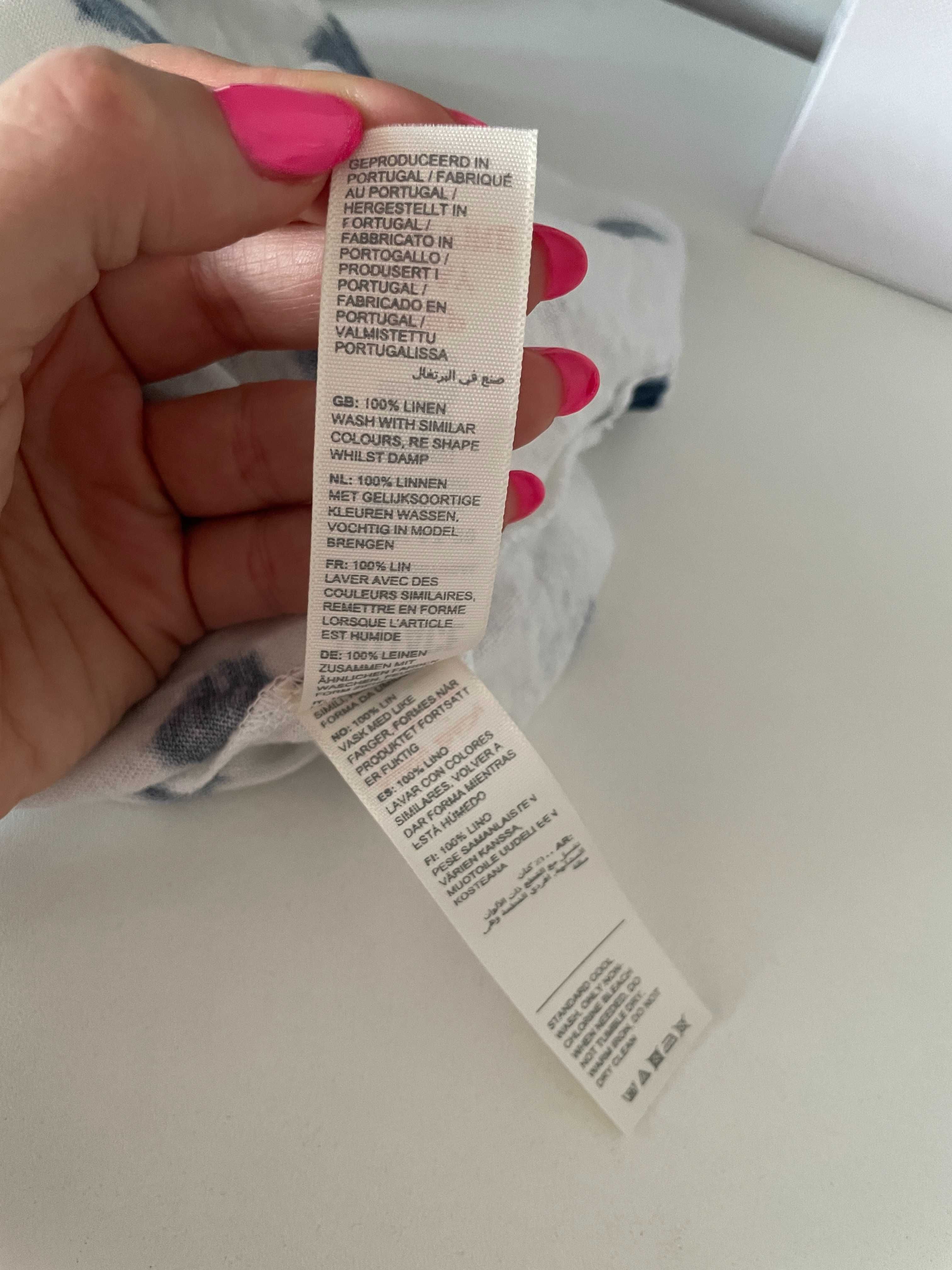 A1 Fat Face grochy geometryczne wzory zwiewna luźna lniana len