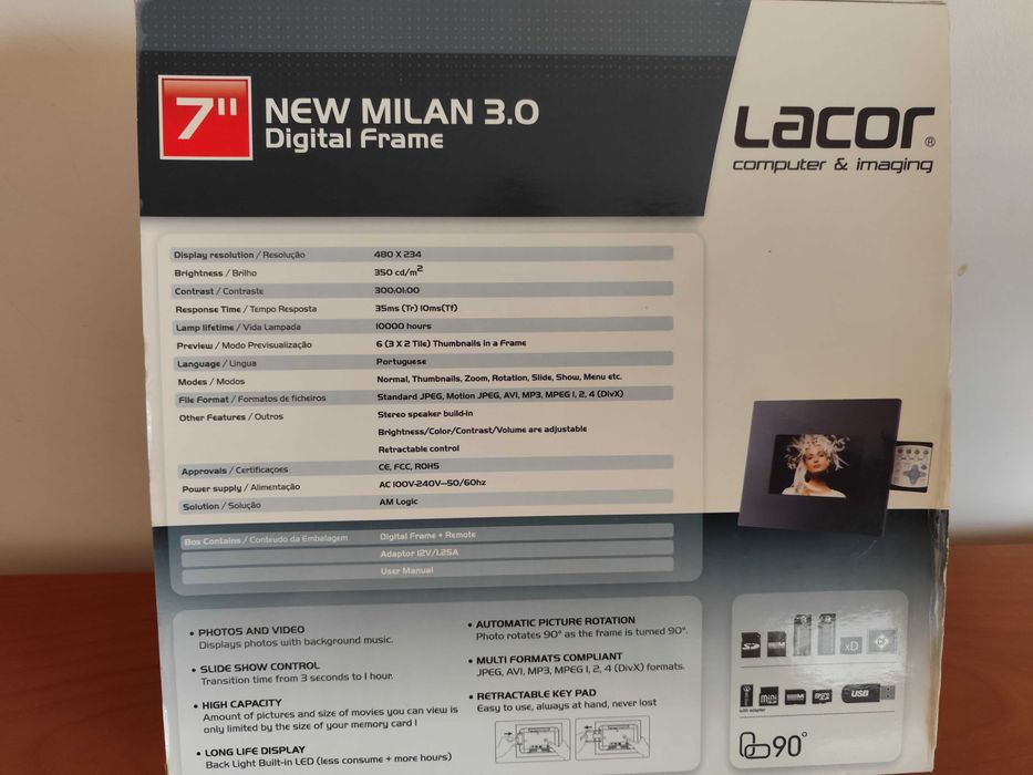 Moldura digital - Lacor New Milan 3.0 (7'')