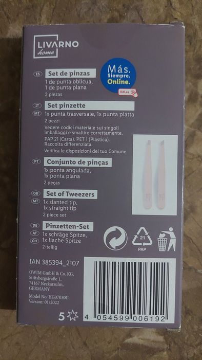 Набір пінцетів Livarno для брів 2 шт.