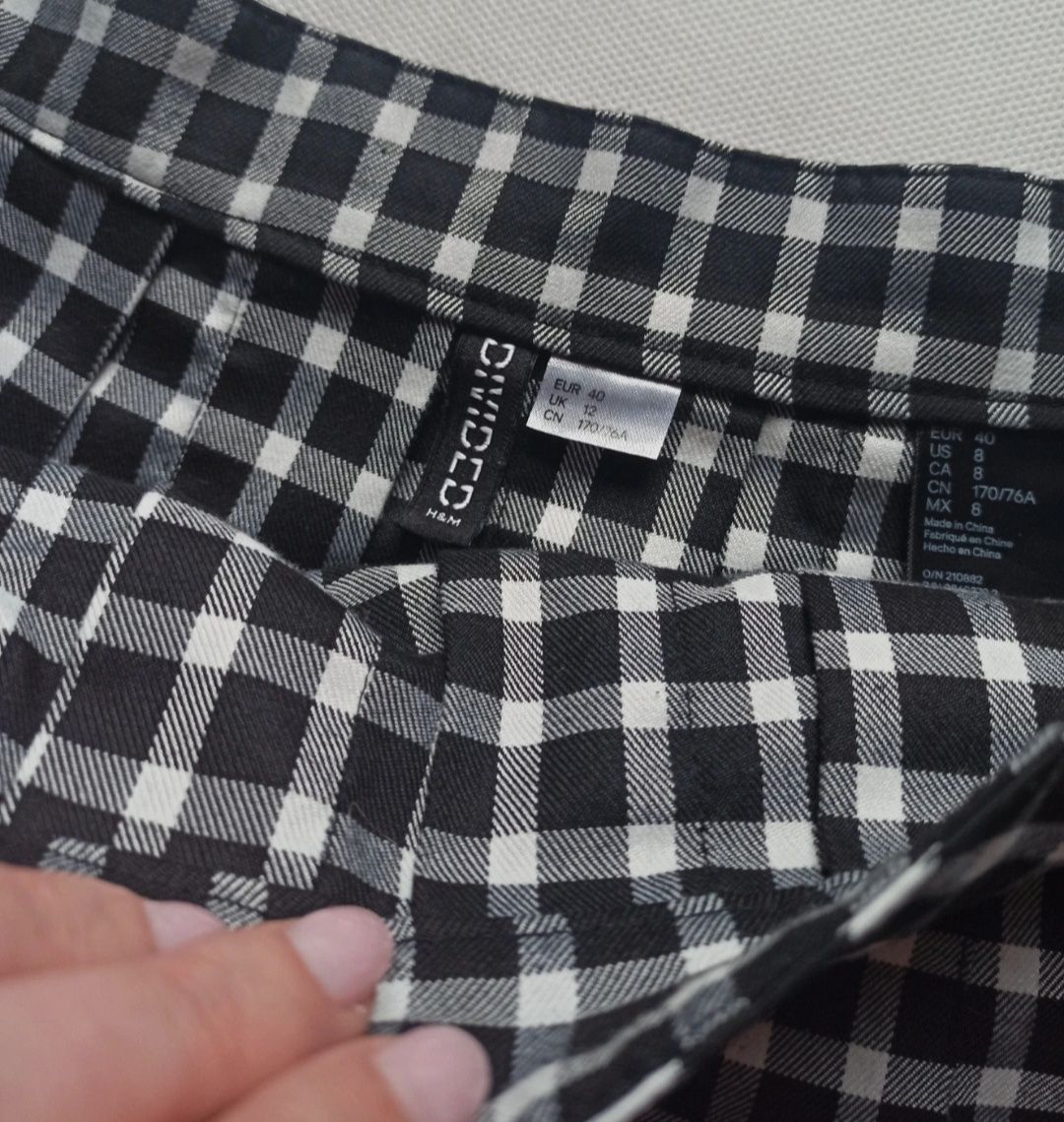 H&M plisowana spódnica w kratkę r. L