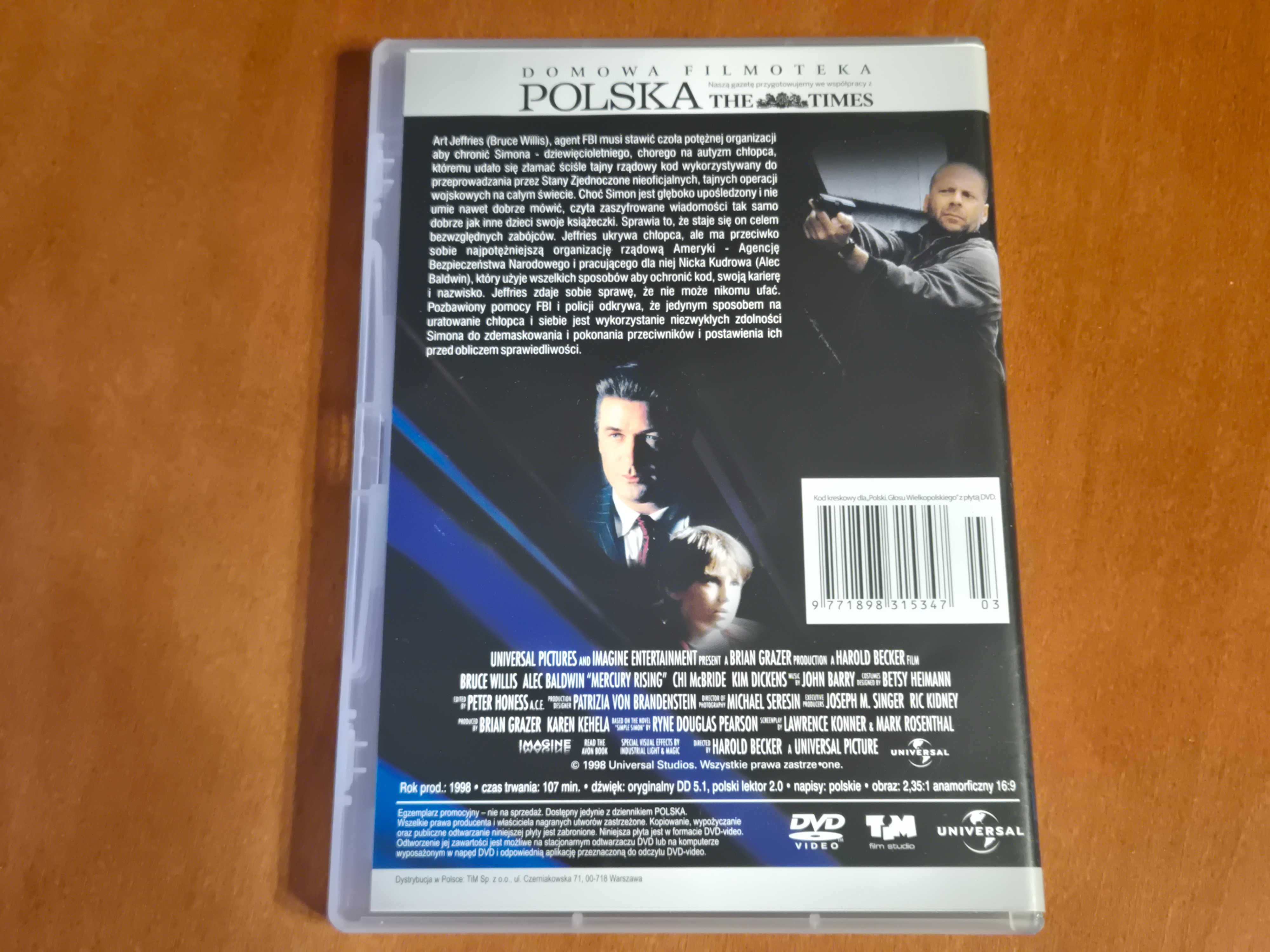 DVD-"Kod Merkury oraz Piąty element"  Bruce Willis/Alec Baldwin