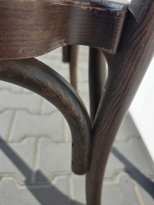 Krzesło rustykalne kuchenne drewniane BOHO – ciemny brąz, II kategoria