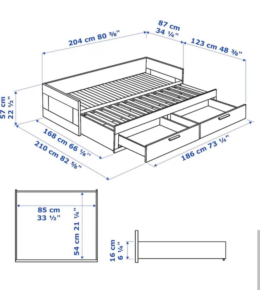 Cama com 2 gavetas