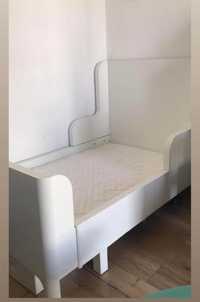 IKEA BUSUNGE Rozsuwana rama łóżka biała 80x200 cm + materac gratis!