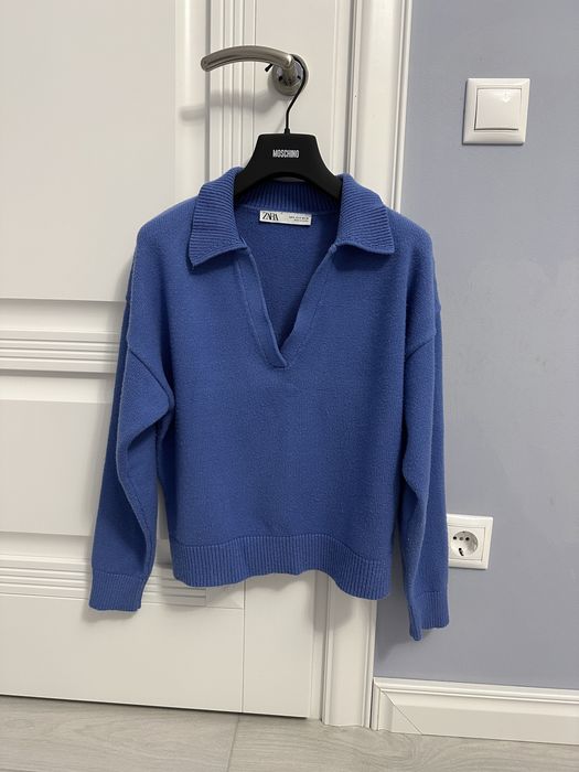 Светр Zara синій, кремовий