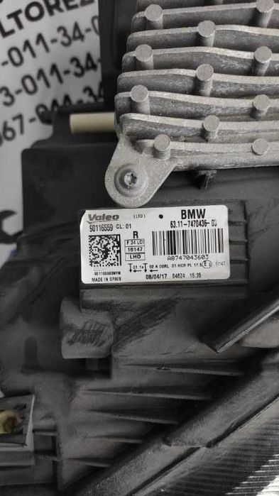 фара правая bmw f34  LCI рестайл лед черная в наличии правая