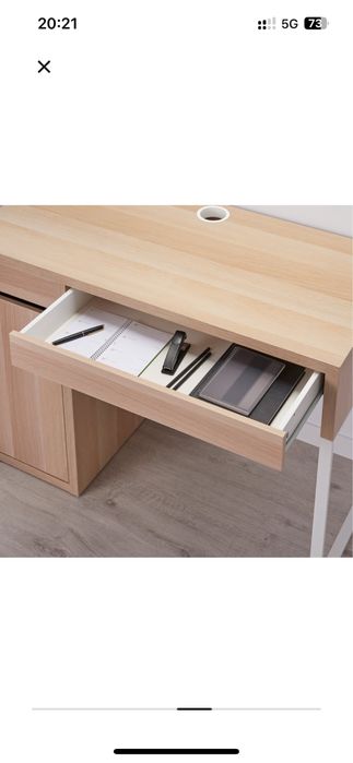 Biurko IKEA Micke 105x50  kolor dąb bielony