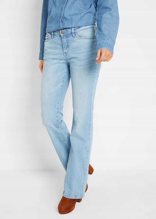 B.P.C jeansy bootcut jasnoniebieskie ze stretchem ^44