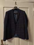 Garnitur Reserved Slim Fit Granatowy w kratę + kamizelka Rozmiar M/L
