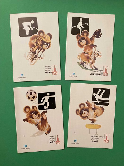 Colecção 16 Cadernos Escolares Jogos Olímpicos de Moscovo 1980 Misha