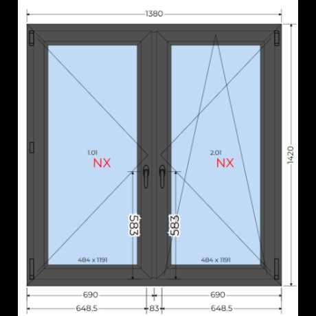 Okno PCV 138x142 / 1380x1420 - Oknooultet / TANIO