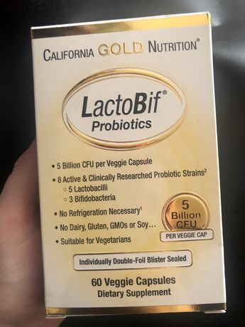 Пробиотики California Gold Nutrition (США) LactoBif,5 млрд КОЕ, 60 к