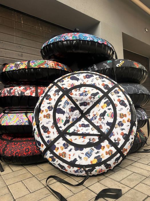 Тюбінг надувний 2в1 100 120 см Орнамент різні принти до 200 кг санки