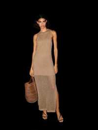 Длинное платье открытой вязки Massimo Dutti, (размер XS)