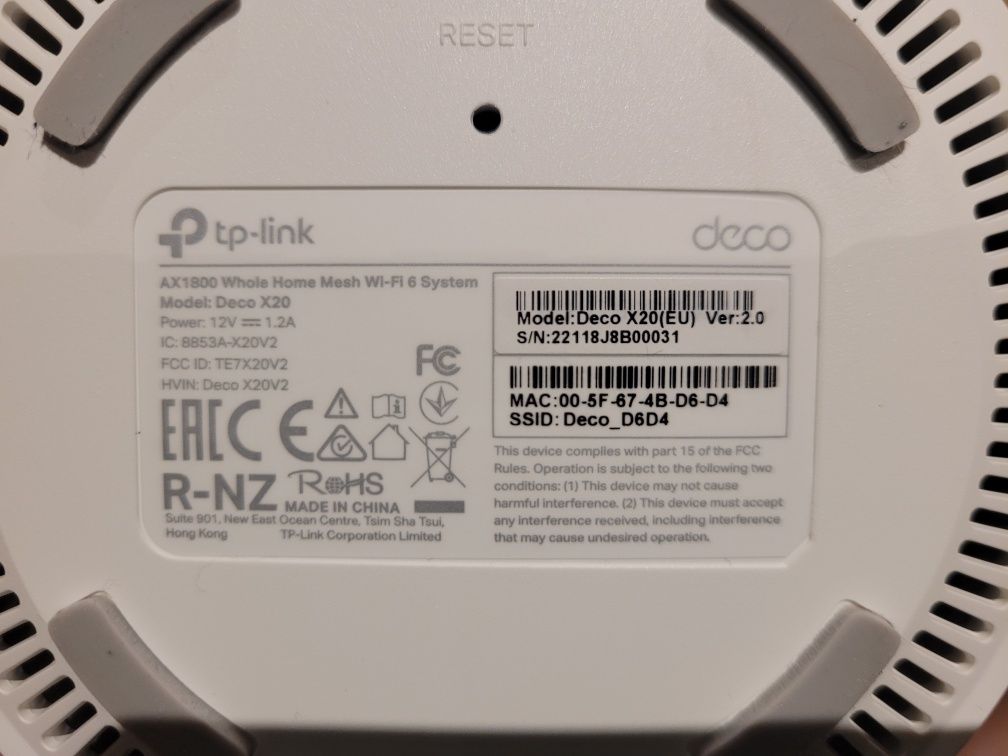 Zestaw routerów TP-Link DECO X20 Mesh WiFi6 (1800Mb/s ax) 3szt