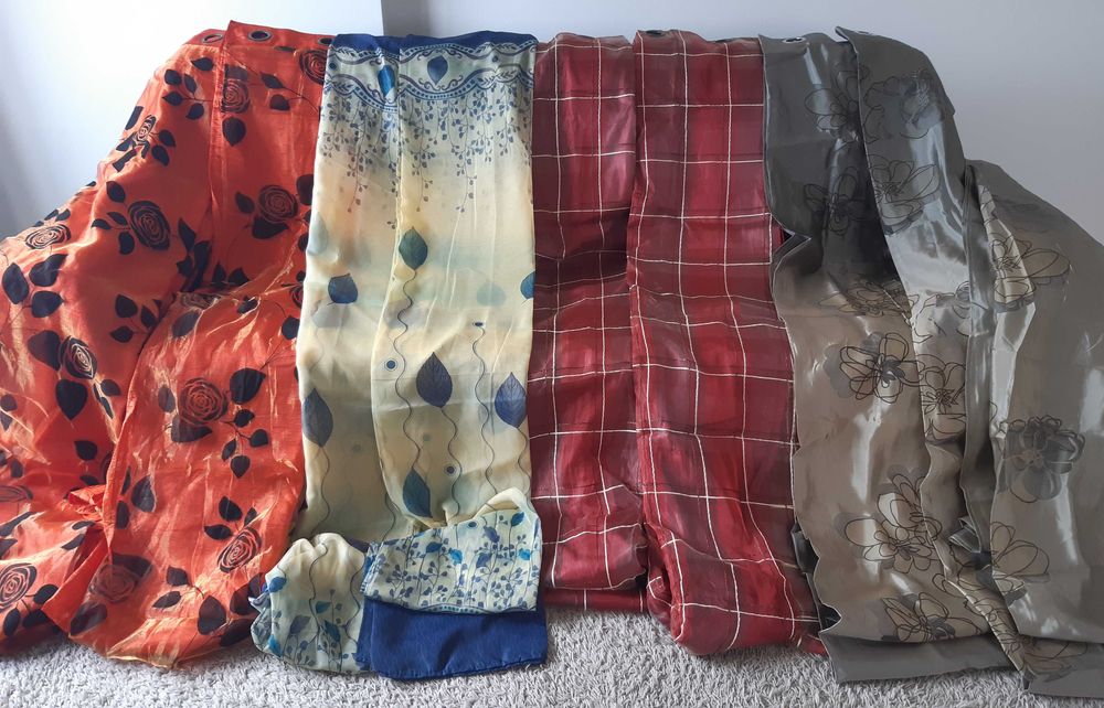 5 pares de cortinas, várias cores