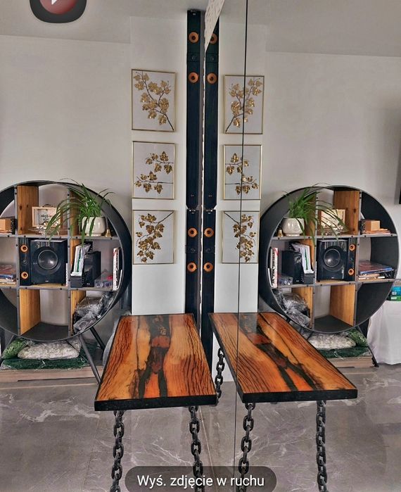 Stolik robiony na zamówienie żywica stal