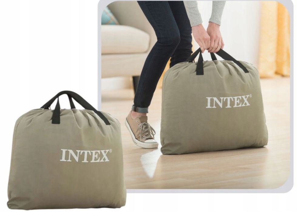 Materac Dmuchany Turystyczny z Pompka 203x152x42 cm Intex