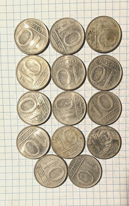 Monety 10 złotych 1988 15 sztuk