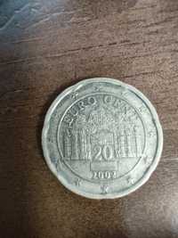 Duas moedas 20 cêntimos