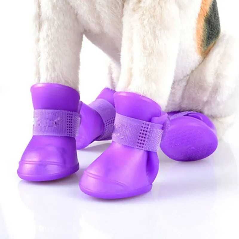 Fioletowe skarpety kalosze dla psa antypoślizgowe buty dla kota