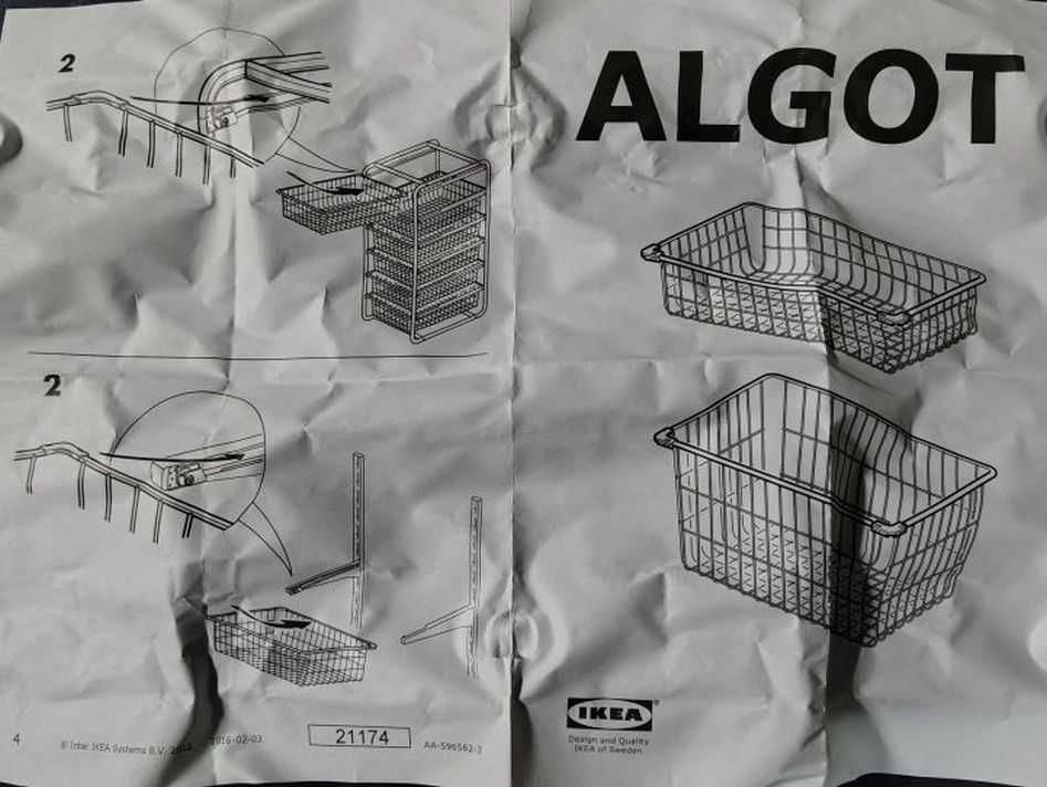 2 cestos de rede gama Algot IKEA  38 x 59 x 101 cm