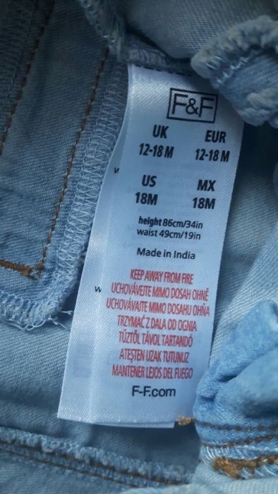 F&F spodnie jeansy alladynki 86