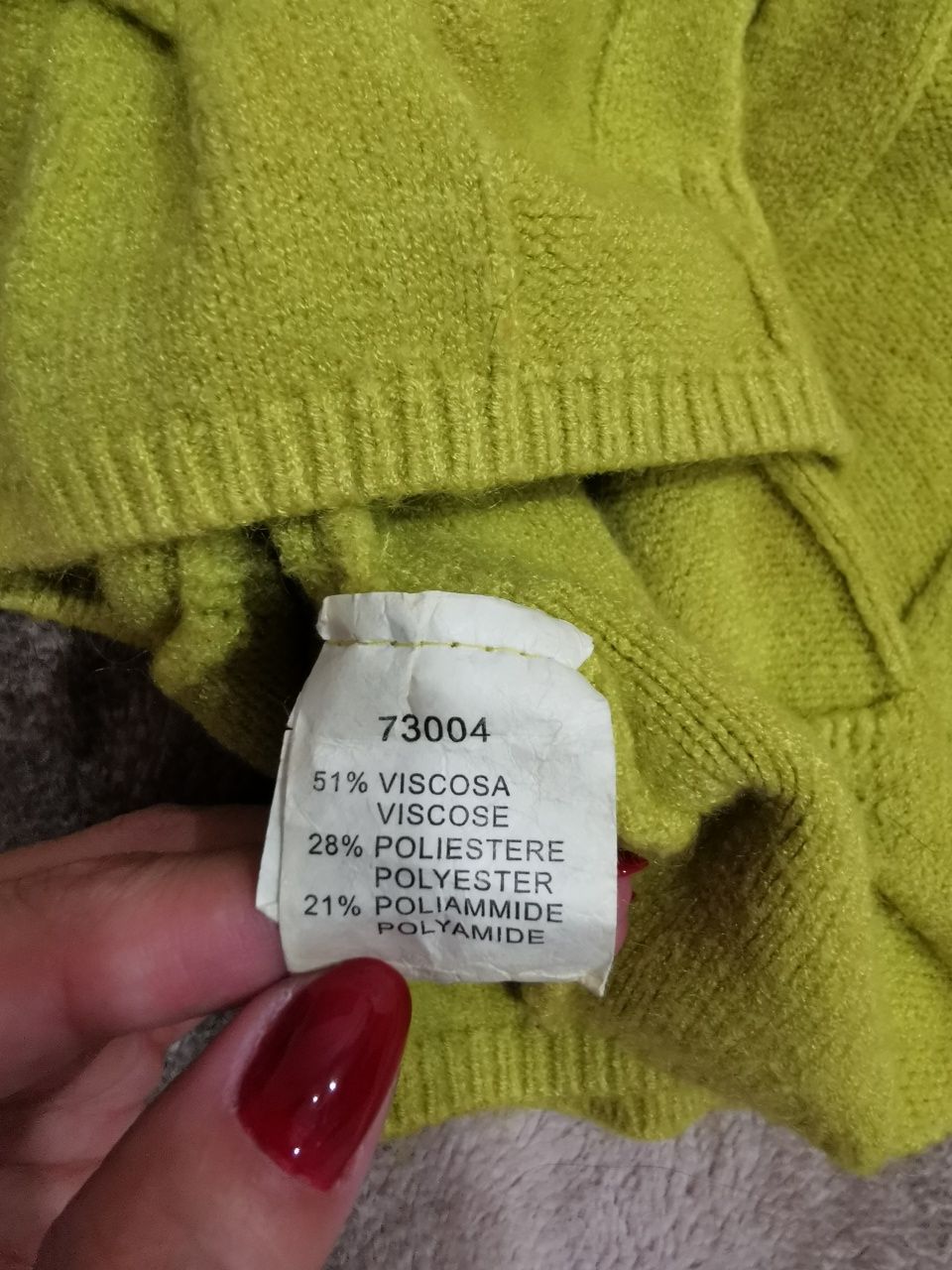 Sweter zielony limonka ciepły warkocze oversize uniwersalny
