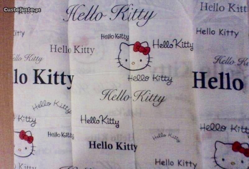 Par cortinados Hello Kitty alças p/quarto menina-novos/embalados