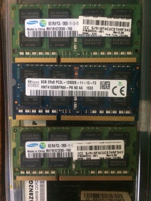 DDR3 8GB SO-DIMM Hynix, Samsung, Kingston 1600,1333 MHz Intel