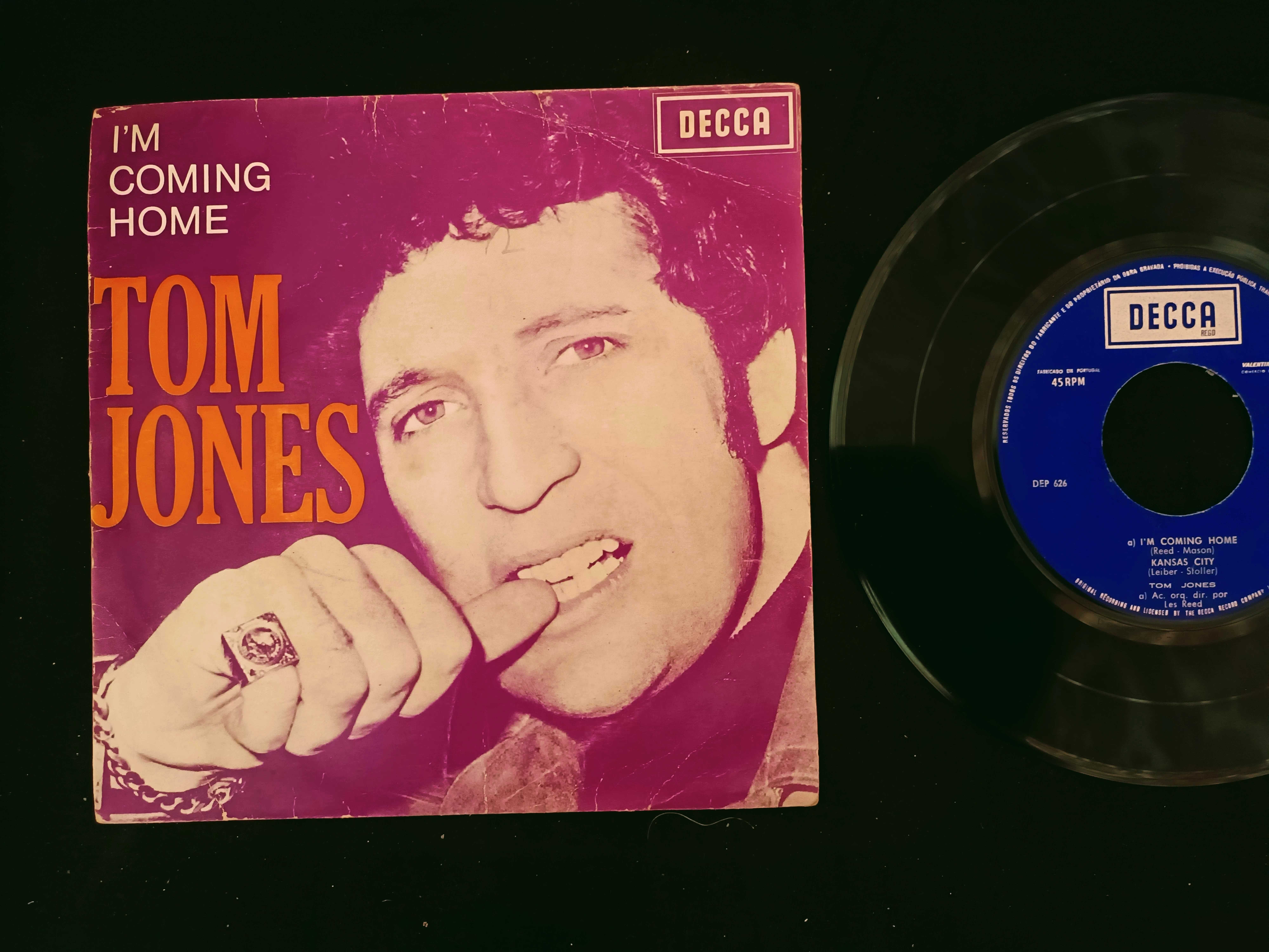 Disco de Vinil 45 RPM – TOM JONES – I'M Coming Home …