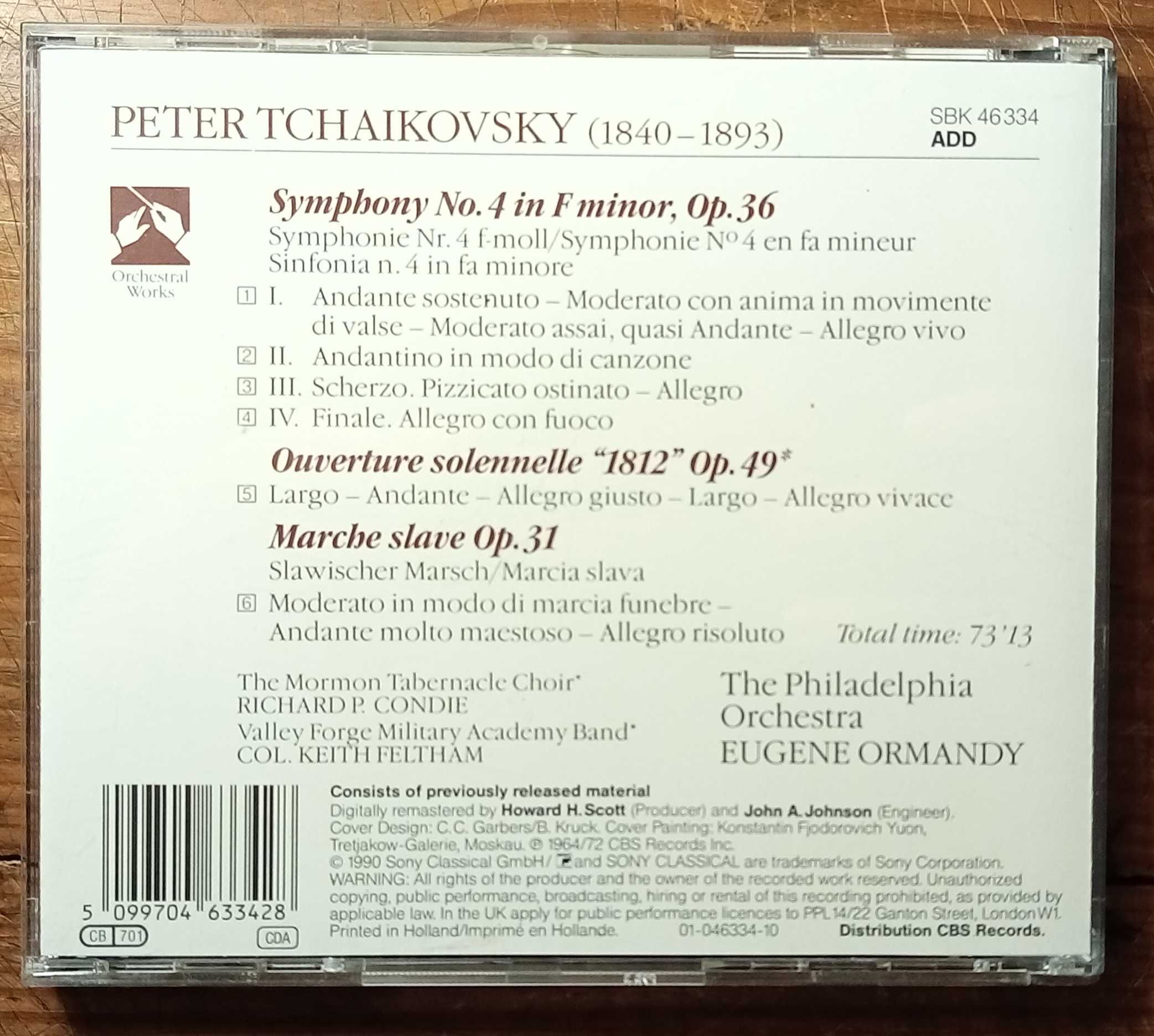 Tchaikovsky - Symphony 4, 1812 Overture, (Ormandy) Sony CD