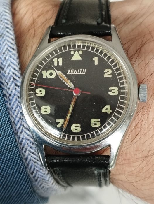 Oryginalny szwajcarski zegarek Zenith Pilot z cal. 12-4 P-6-50