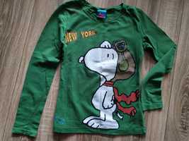 Bluza z długim rękawem Snoopy rozmiar 122 zielona