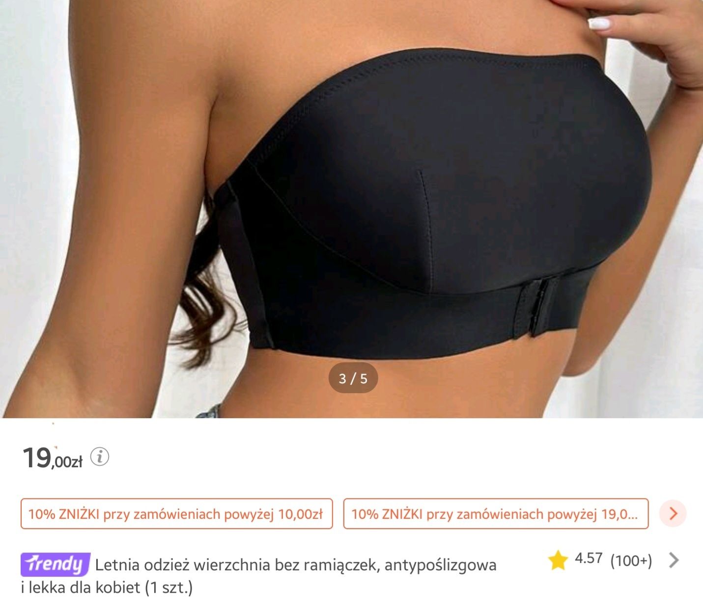Stanik biustonosz bez ramiączek S
