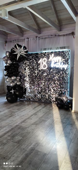 Ścianki foto, ścianki cekinowe, Chrzest, Komunia, Roczek, 18, urodziny