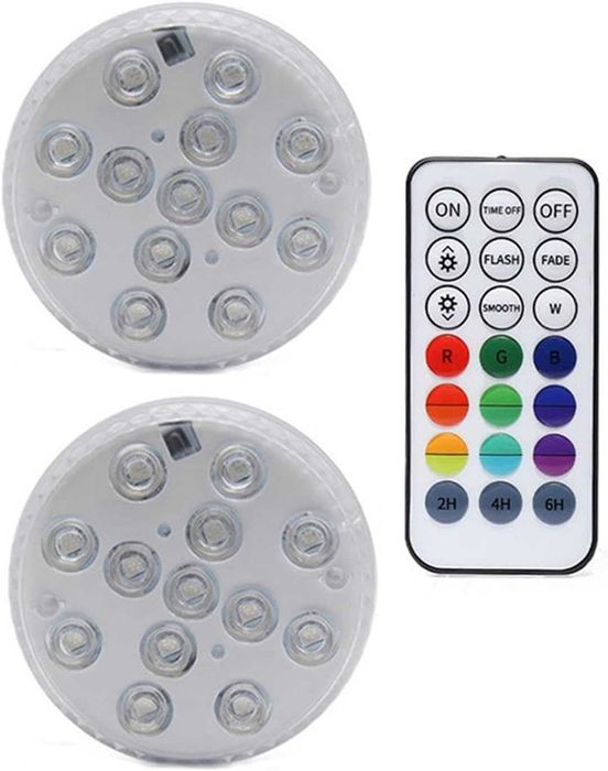 Światła basenowe 4X +2 piloty PODWODNE ŚWIATŁA LED RGB IP68