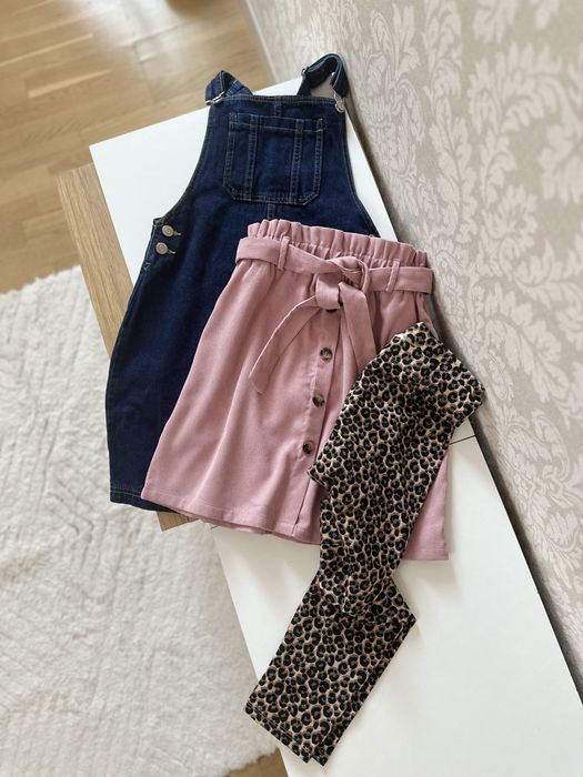 Лосини лео, спідниця з мікровельвету, джинсовий сарафан 10-11-12-13 р