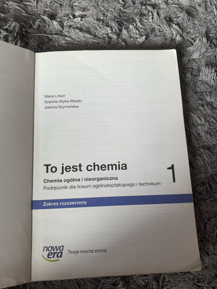 Podręcznik dla liceum ogólnokształcącego i technikum, To jest chemia 1