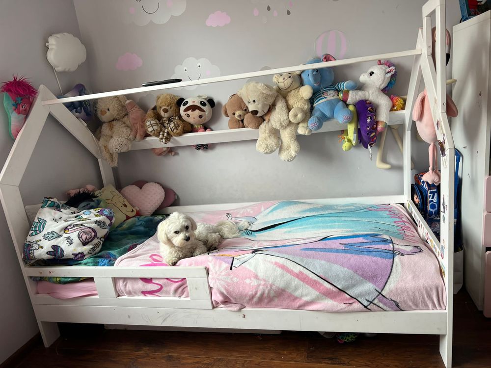 Łóżko dzieciece domek drewniany 160x70 cm