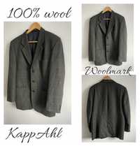 100% wełna marynarka w kratę oversize Woolmark KappAhl