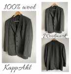 100% wełna marynarka w kratę oversize Woolmark KappAhl