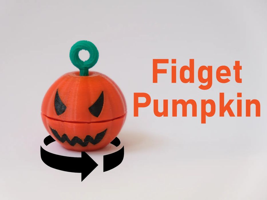 Porta-Chaves Fidget Abóbora de Halloween com Ratchet