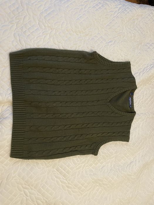 В'язана жилетка зеленого кольору у розмірі ХЛ/XL vintage y2k