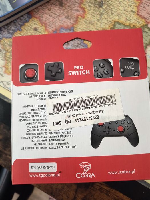 Pad Cobra  bezprzewodowy kompatybilny z Nintendo switch V2