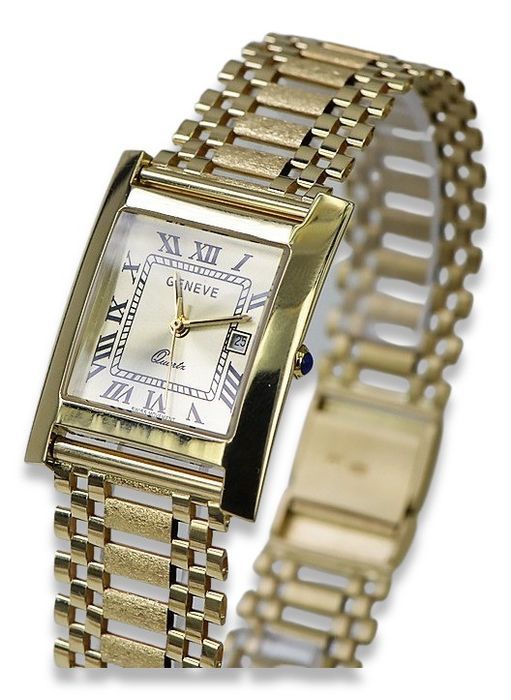 Złoty zegarek bransoletą męski 14k 585 Geneve mw009y&mwb010y Katowice