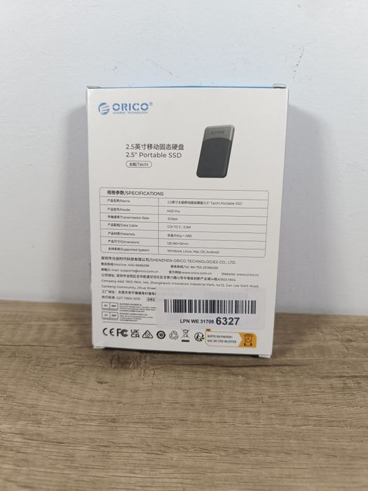 Zewnętrzny dysk SSD 512 GB z kablem USB C 2 w 1